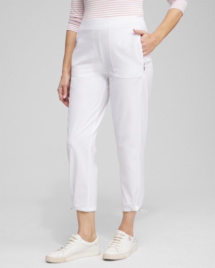 Chicos Zenergy UPF Bungee Neema Cropped Pants - Alabaster