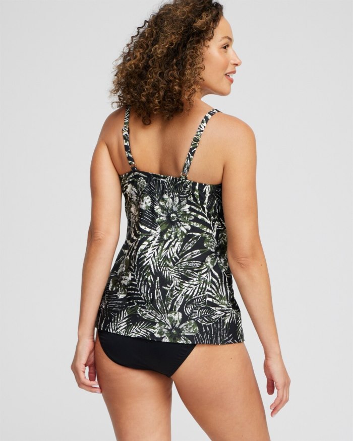 Chicos Miraclesuit Zahara Love Knot Tankini Top - Black