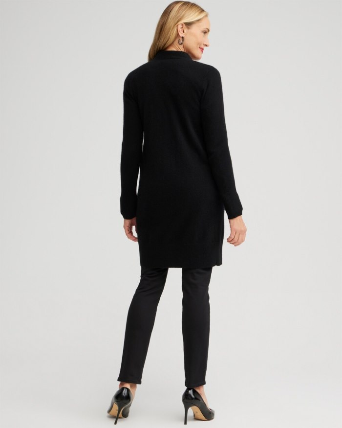 Chicos Cashmere Duster Cardigan Sweater - Black