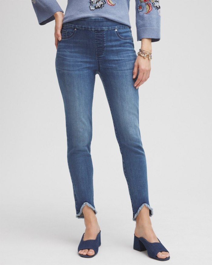 Chicos Tulip Hem Pull-on Ankle Jeggings - Inverness Indigo