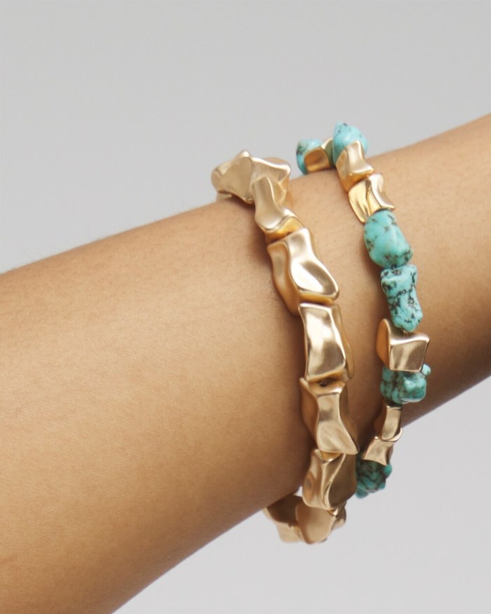 Chicos Turquoise Stretch Bracelet Set - Turq