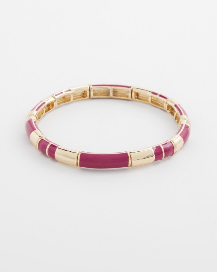 Chicos Magenta Colorblock Stretch Bracelet - Magenta Rose