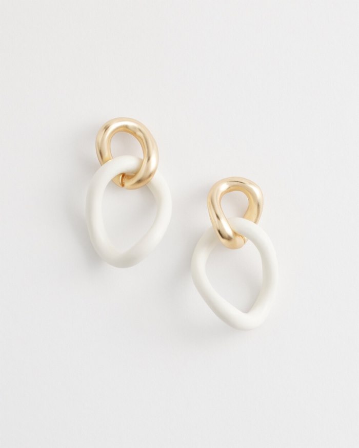 Chicos No Droop White Links Earrings - White