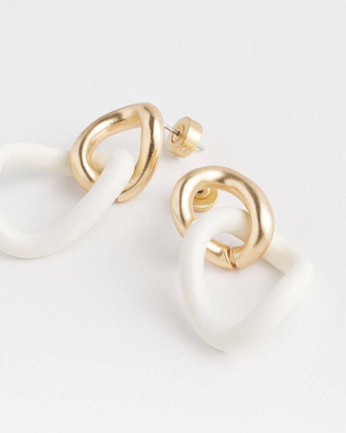 Chicos No Droop White Links Earrings - White