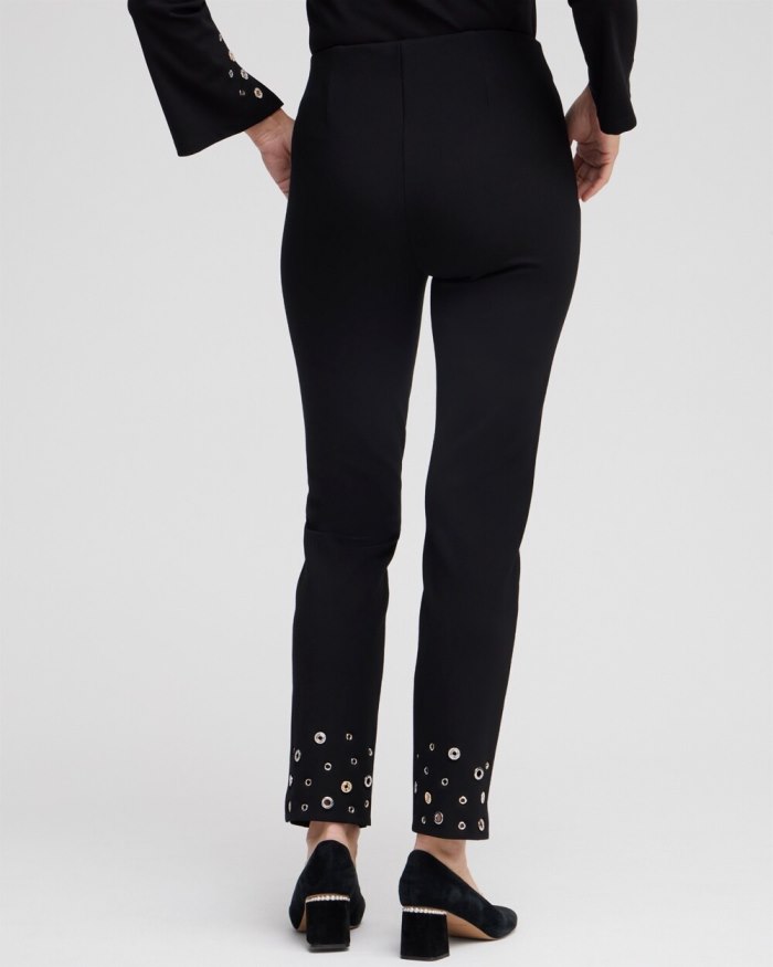 Chicos Juliet Grommet Detail Ankle Pants - Black