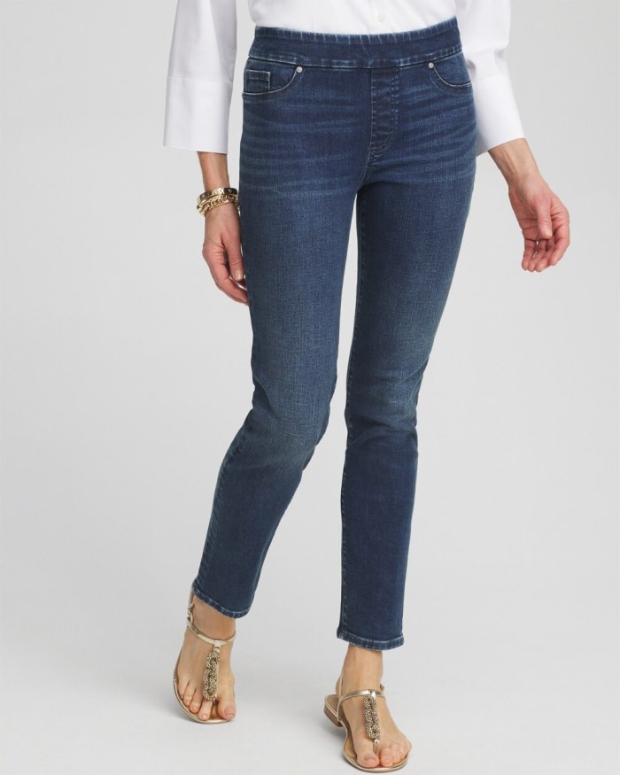 Chicos Pull-On Ankle Jeggings - Inverness Indigo