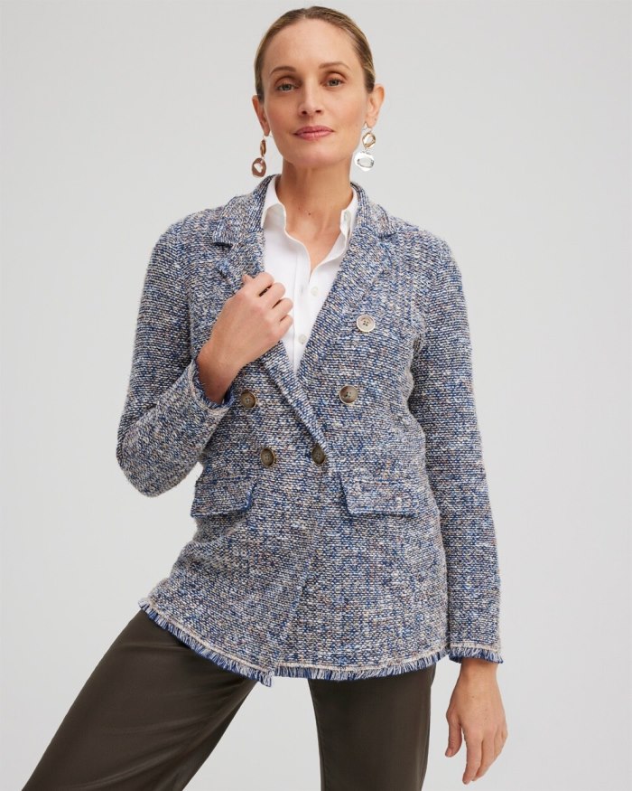 Chicos Tweed Blazer - Denim