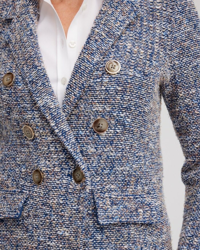 Chicos Tweed Blazer - Denim