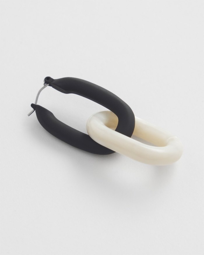 Chicos Convertible Link Earrings - Black And Neutral