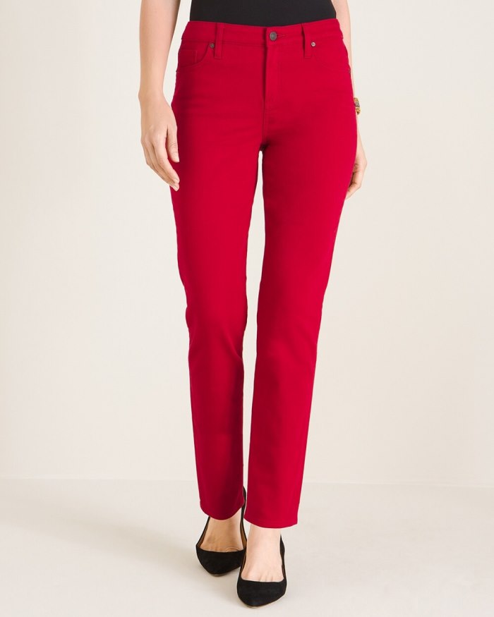 Chicos So Slimming Girlfriend Ankle Jeans - Claret