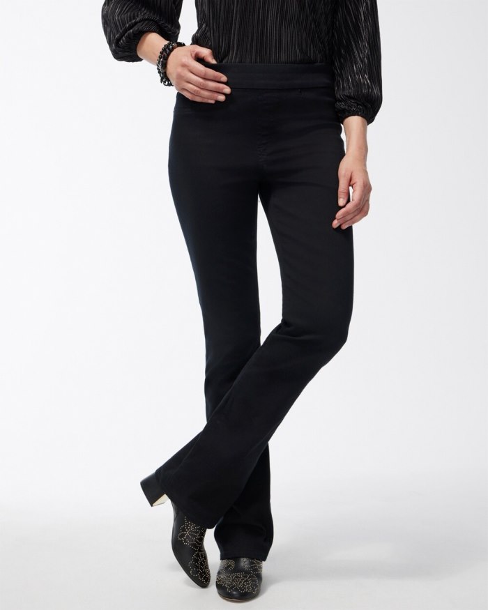 Chicos Black Pull-on Bootcut Jeggings - Black