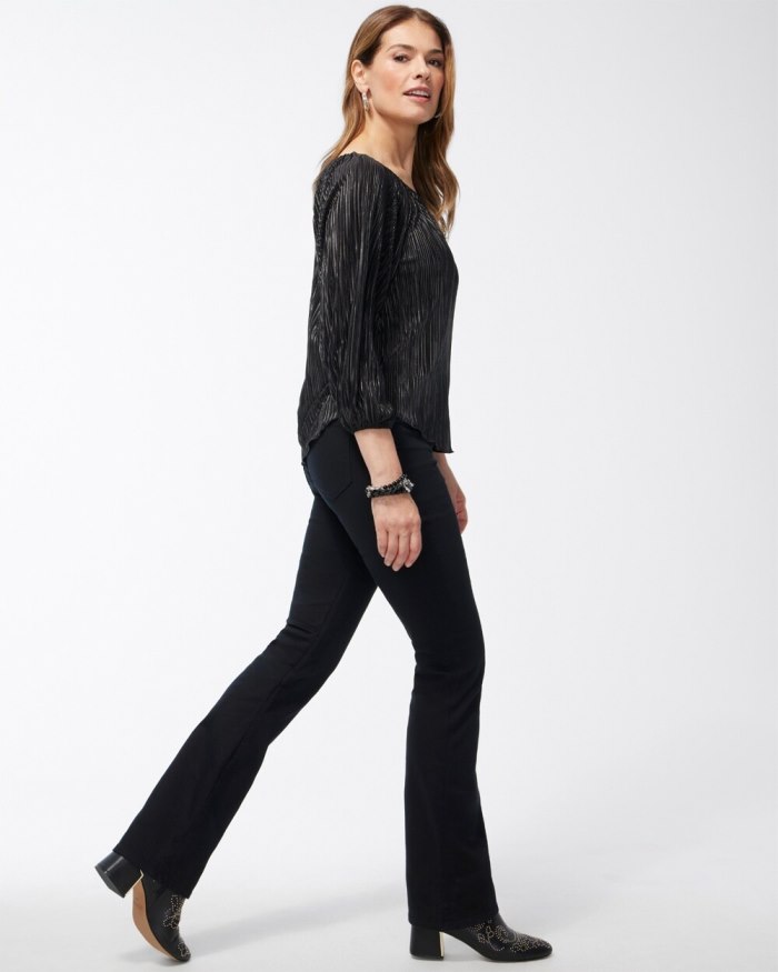 Chicos Black Pull-on Bootcut Jeggings - Black