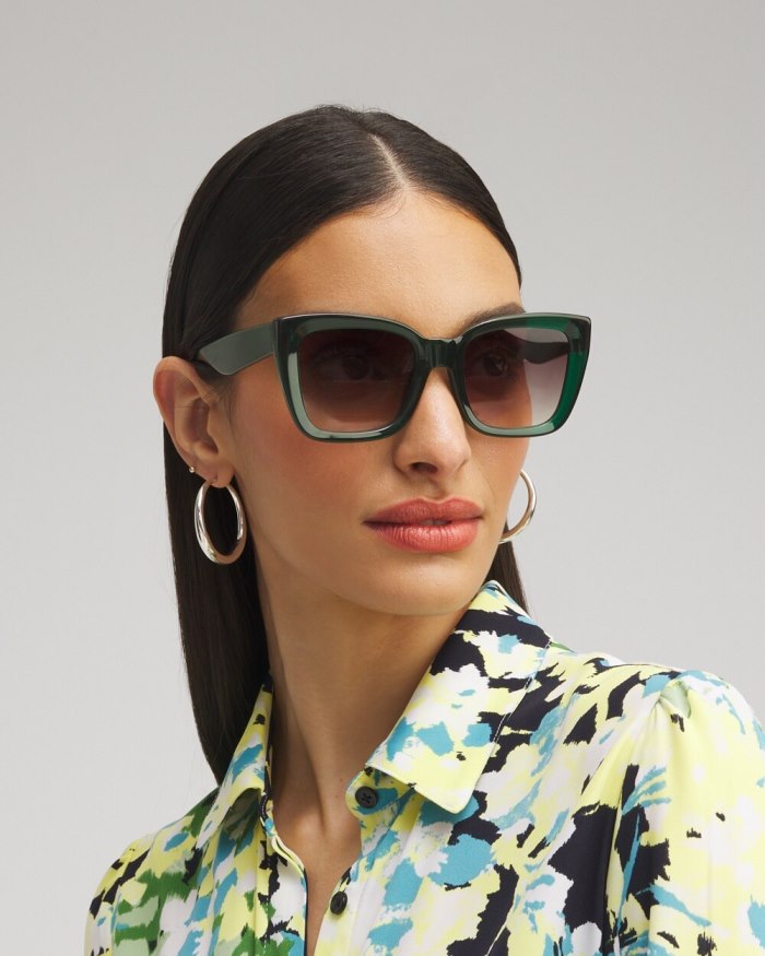 Chicos Green Square Sunglasses - Green