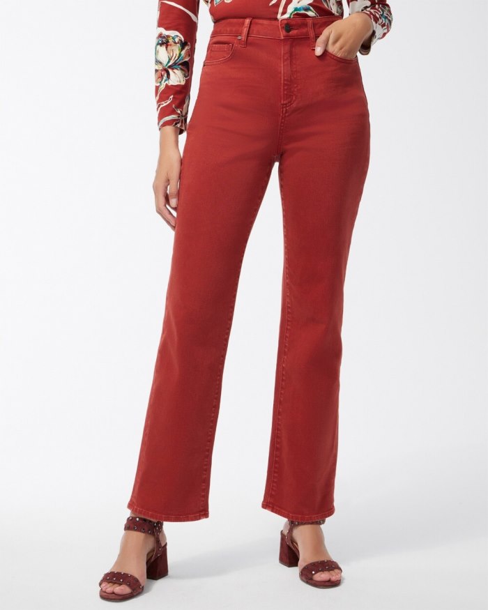 Chicos High Rise Straight Leg Jeans - Smoked Paprika