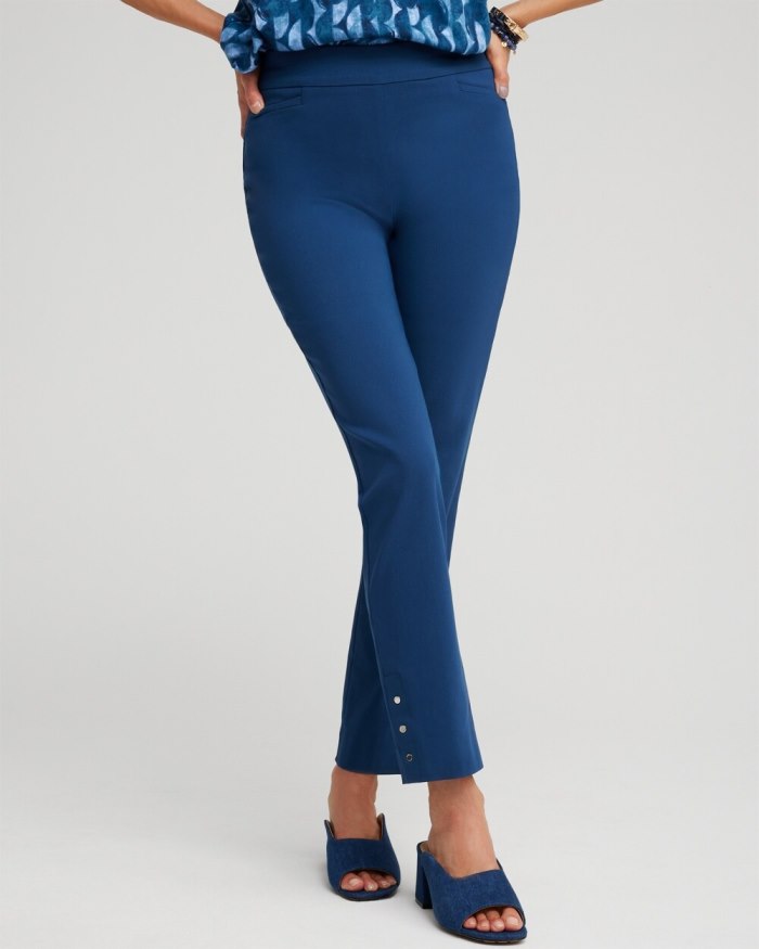 Chicos Brigitte Rivet Ankle Pants - Azores Blue