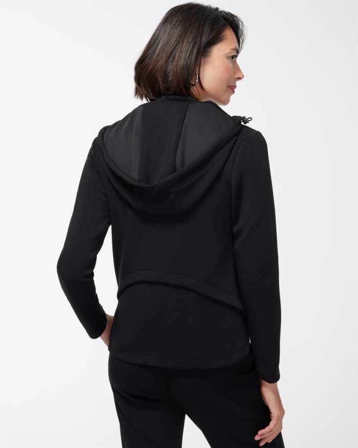 Chicos Zenergy Scuba Removable Hood Jacket - Black