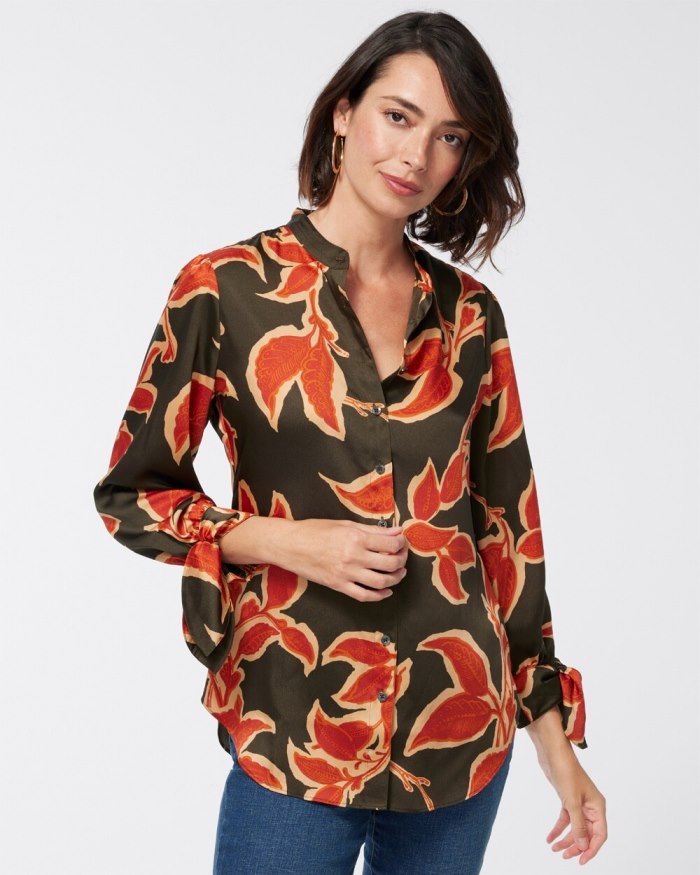 Chicos Vine Print Shirt - Primordial Forest