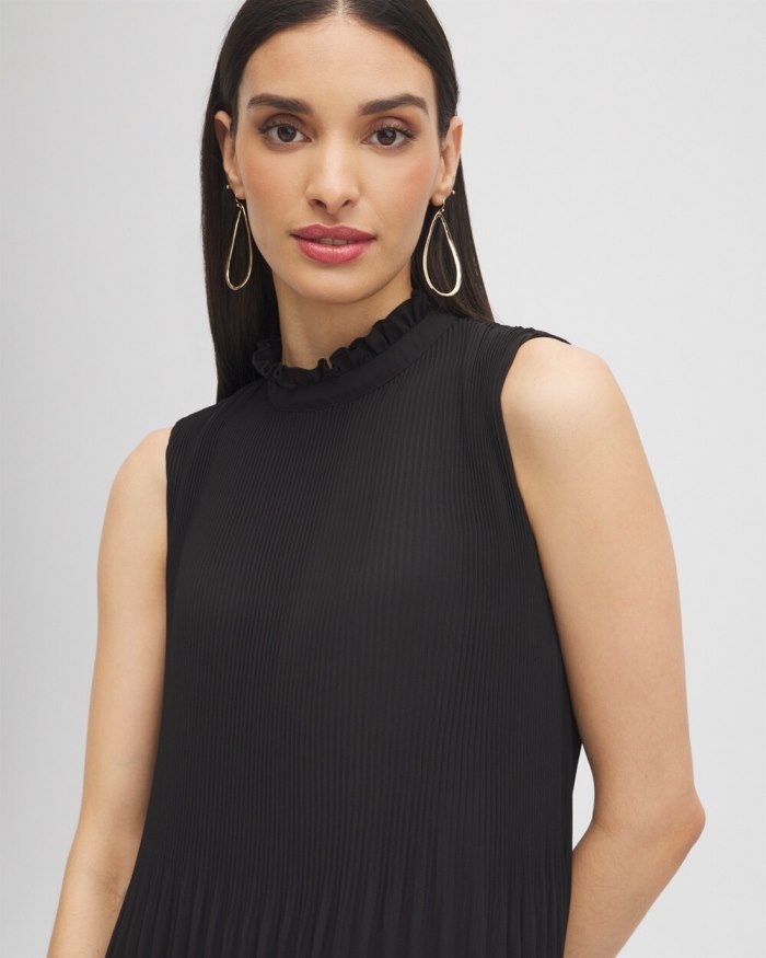 Chicos Black Label Pleat Dress - Black