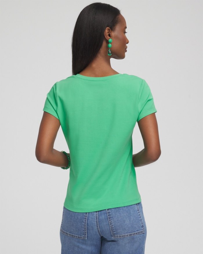 Chicos V-neck Perfect Tee - GRASSY GREEN