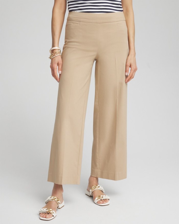 Chicos Brigitte Wide Leg Cropped Pants - Sycamore