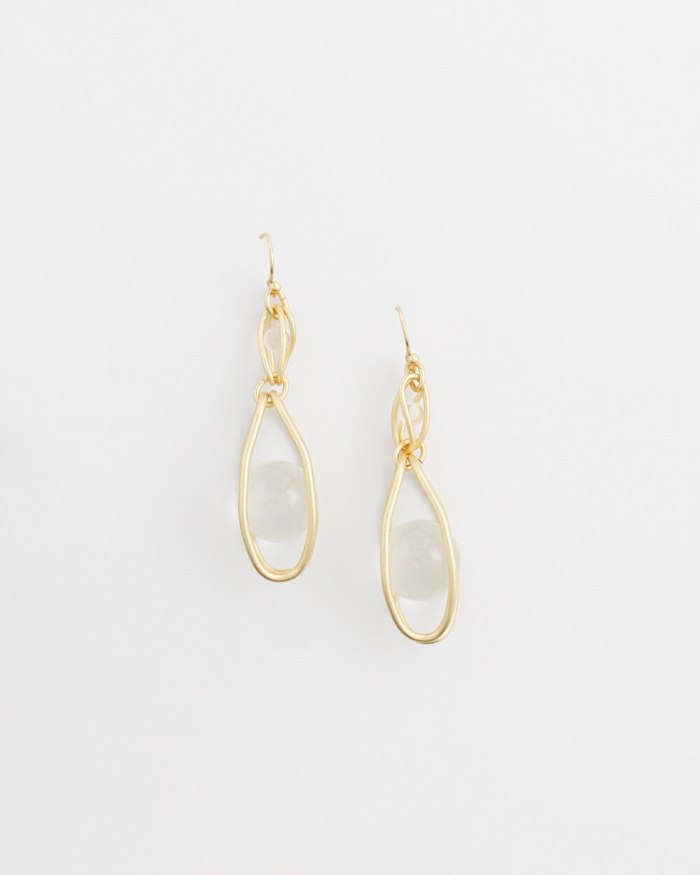 Chicos Lucite Bulb Drop Earring - Gold