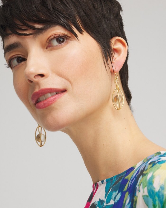 Chicos Lucite Bulb Drop Earring - Gold