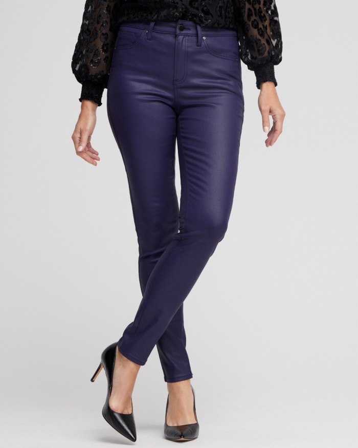 Chicos Coated Slim Jeans - Cosmic Violet