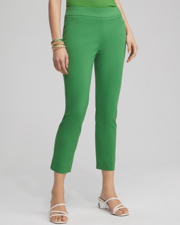 Chicos Brigitte Slim Cropped Pants - Verdant Green