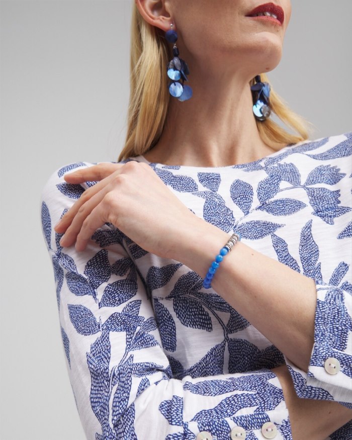 Chicos Blue Jade Hero Stretch Bracelet - Intense Azure