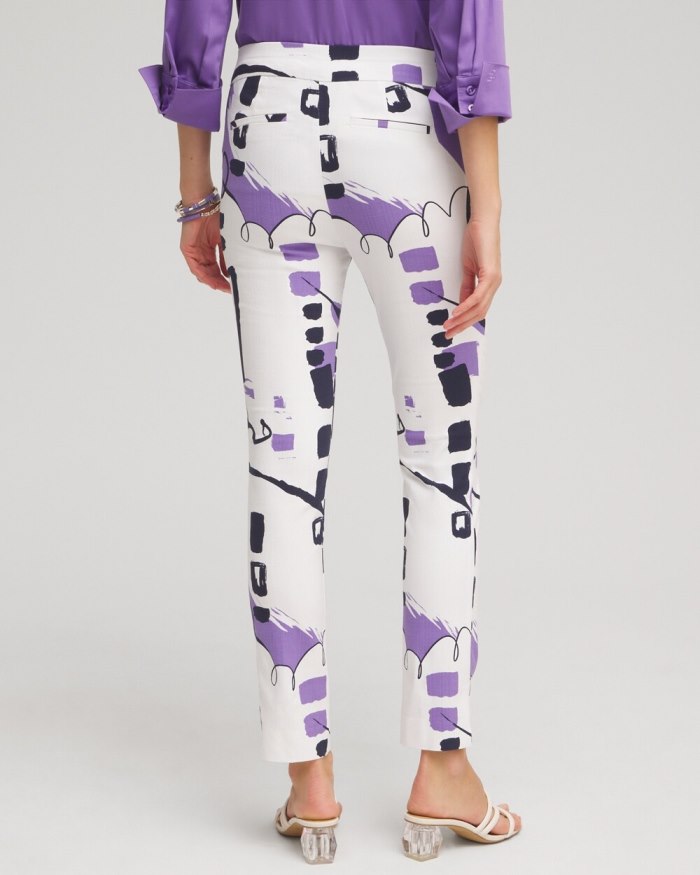 Chicos Brigitte Abstract Ankle Pants - Parisian Purple