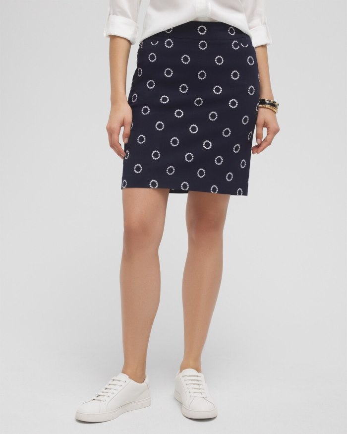 Chicos Brigitte Embroidered Skort - Ink