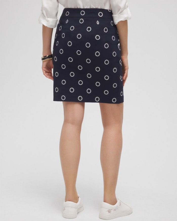 Chicos Brigitte Embroidered Skort - Ink