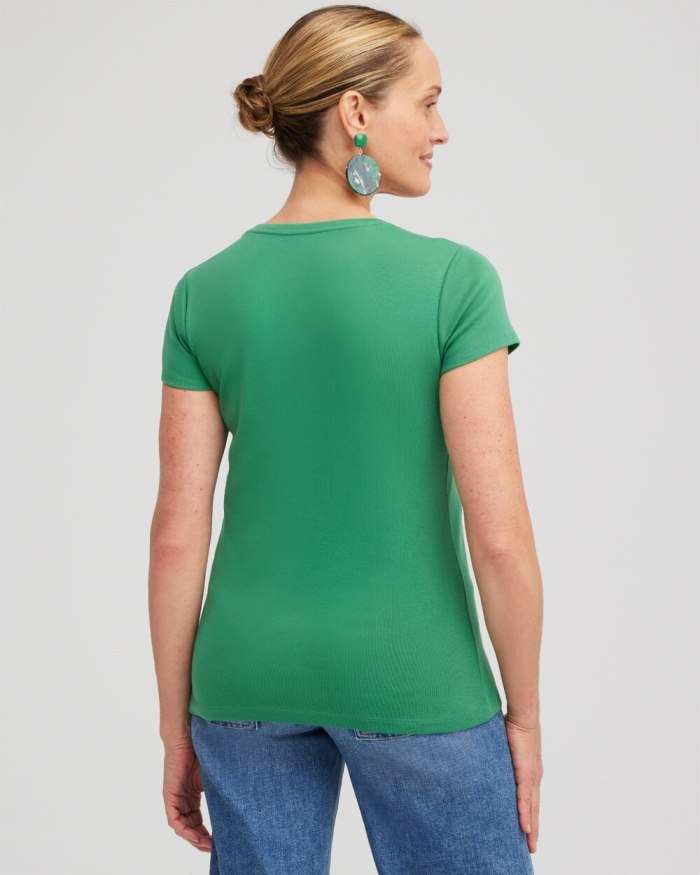 Chicos Cap Sleeve Tee - Twisted Ivy