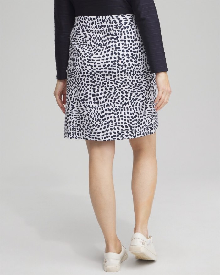 Chicos Zenergy UPF Knit Square Dots Skort - Classic Navy