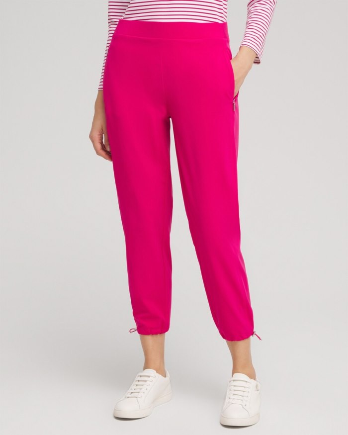 Chicos Zenergy UPF Neema Bungee Cropped Pants - Magenta Rose