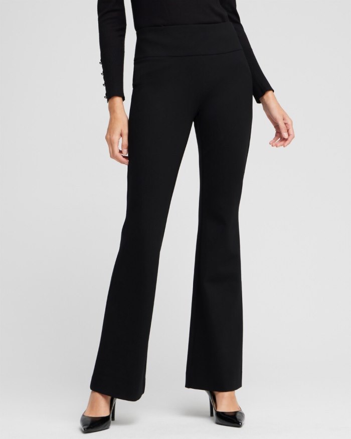 Chicos Ponte Ultra Flare Pants - Black