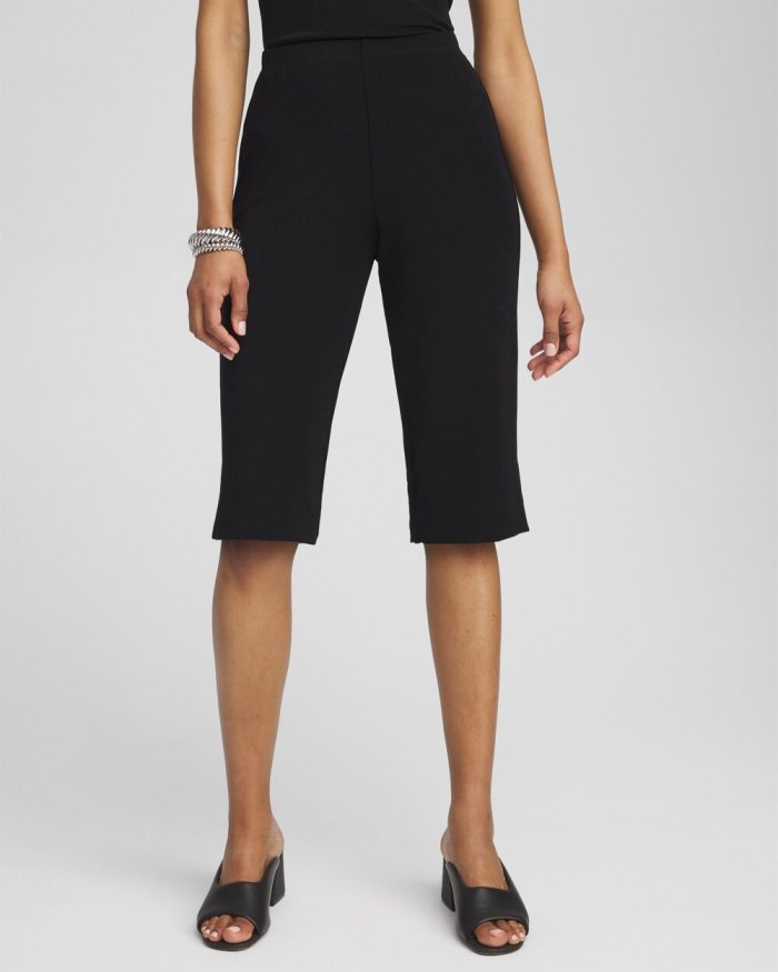 Chicos Travelers Classic Bermuda Lake Shorts - Black