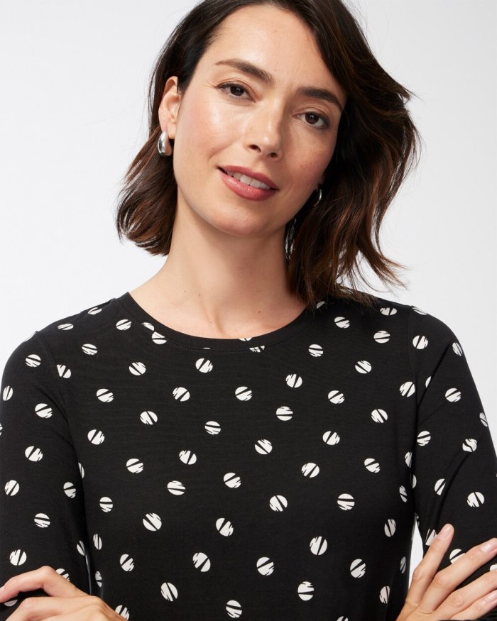 Chicos Touch of Cool Space Dot Layering Tee - Black