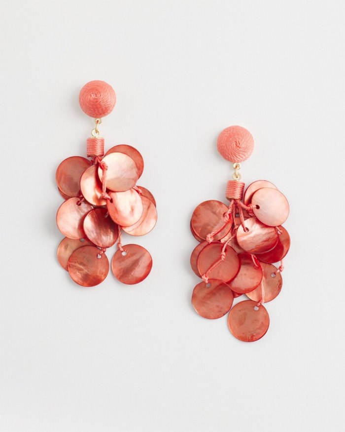 Chicos No Droop Orange Shell Earrings - Nectarine