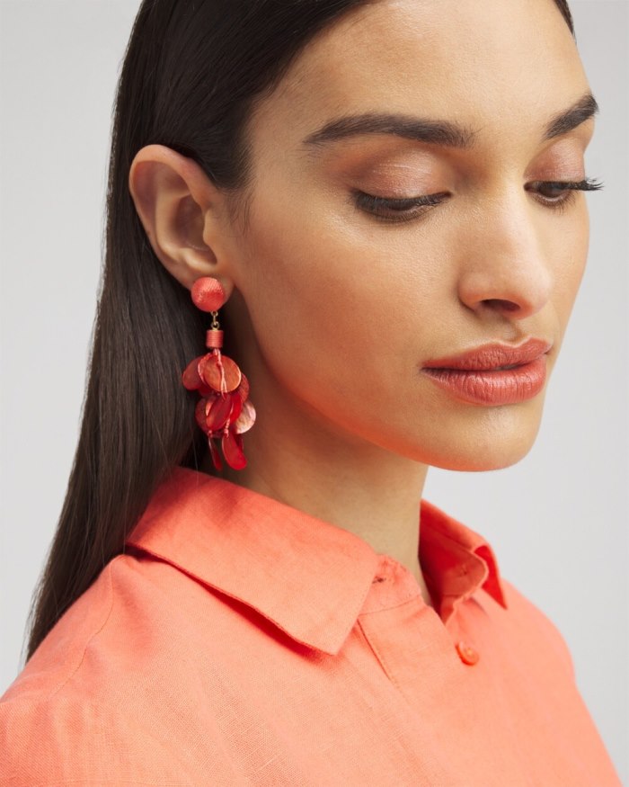 Chicos No Droop Orange Shell Earrings - Nectarine