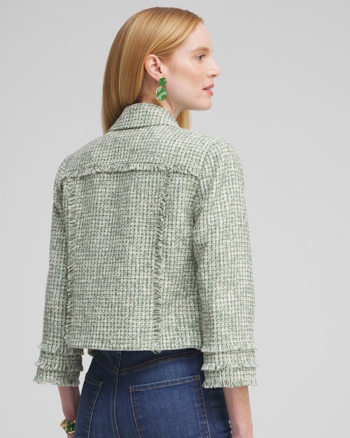 Chicos Tweed Jacket - Verdant Green