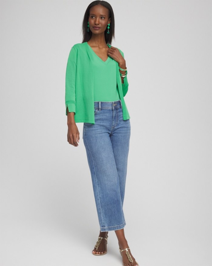 Chicos V-neck Perfect Tee - GRASSY GREEN