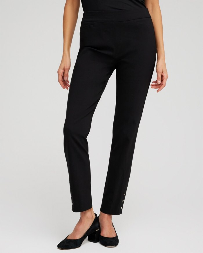 Chicos Brigitte Rivet Ankle Pants - Black