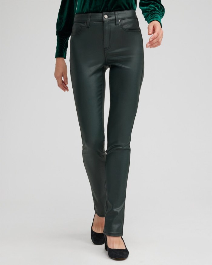 Chicos Coated Slim Jeans - Spruce