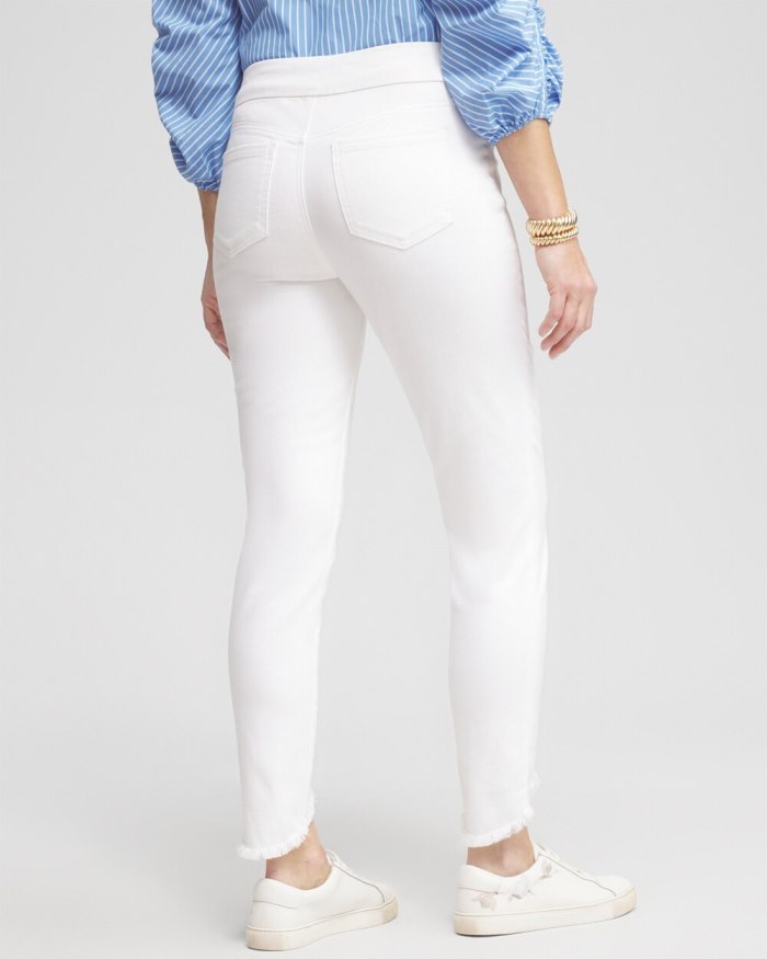 Chicos No Stain Fray Hem Ankle Jeggings - Alabaster