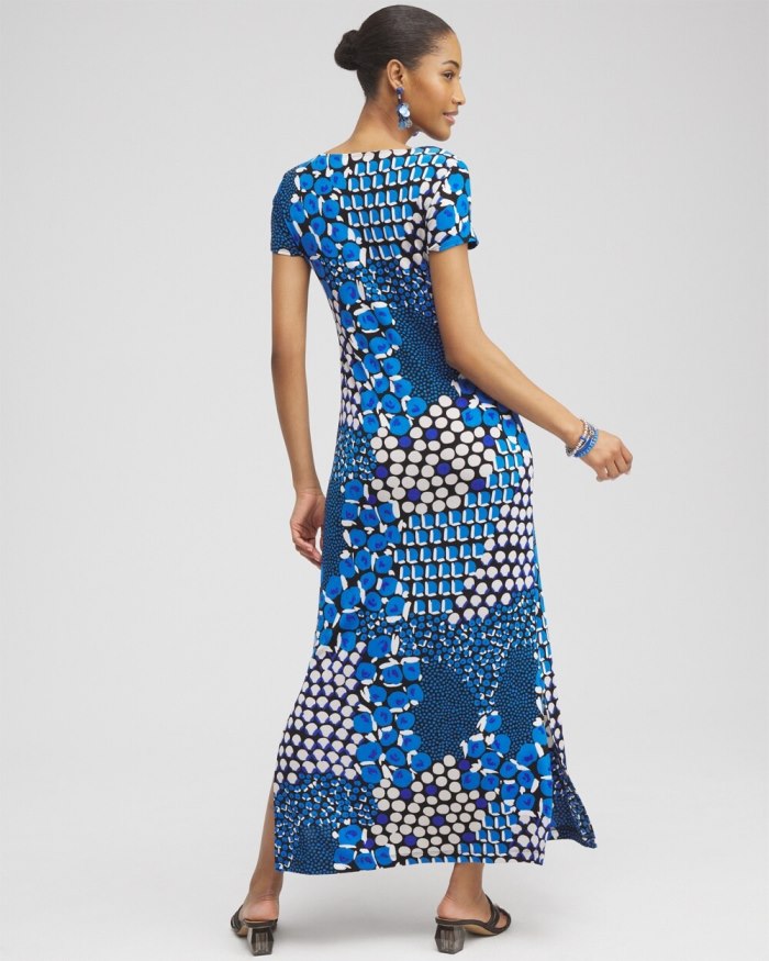 Chicos Travelers Classic Dots Maxi Dress - Intense Azure