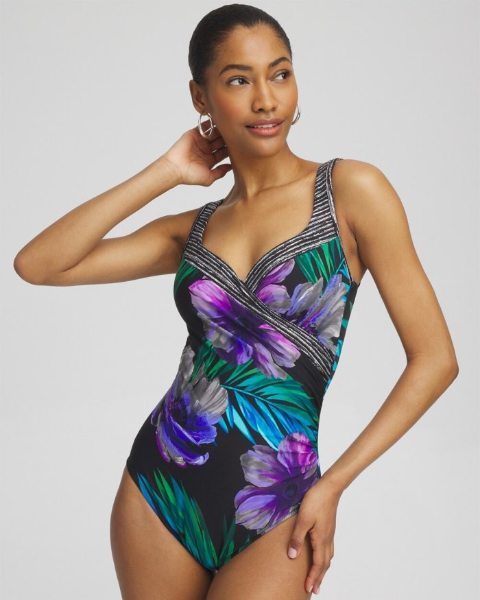 Chicos Miraclesuit Flora Aura It's A Wrap Swimsuit - Multi