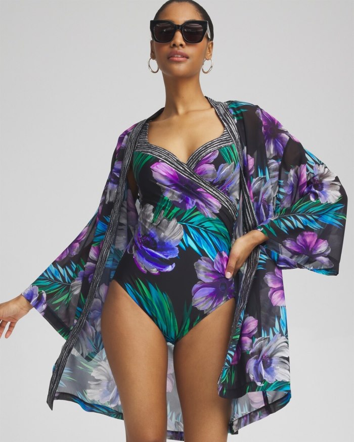 Chicos Miraclesuit Flora Aura It's A Wrap Swimsuit - Multi