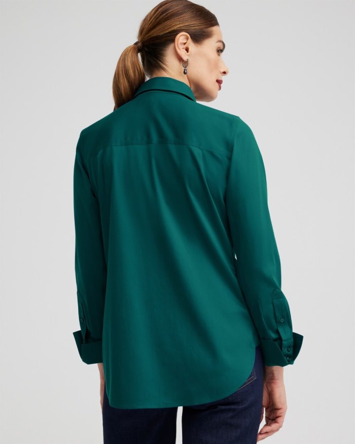 Chicos No Iron Stretch Shirt - Peacock Teal