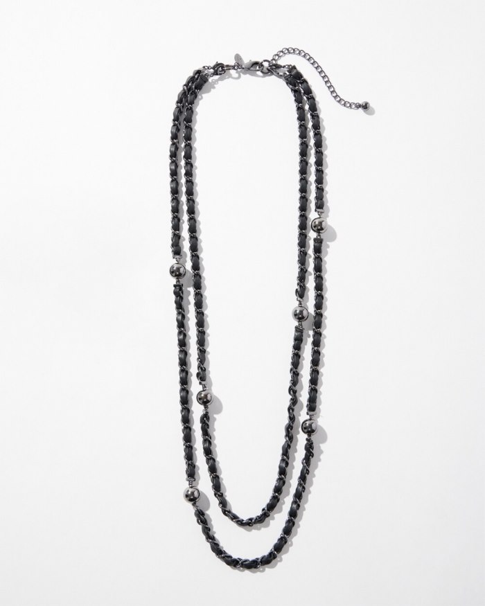 Chicos Hematite Convertible Necklace - Hematite